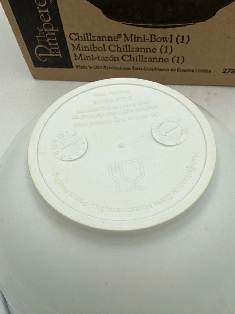 Pampered Chef Chillzanne White Mini-Bowl with Lid 2788 3 Cup Freezer To Table